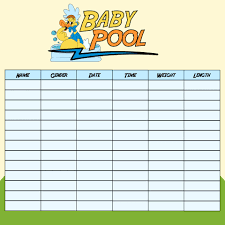 Home » celebrate » baby shower ideas » guess the date/weight of baby. 9 Best Printable Baby Pool Template Excel Printablee Com