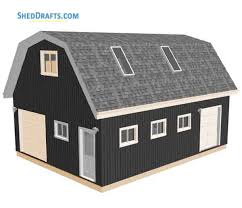 Full set of drawings to start construction. 24 32 Gambrel Barn Shed Plans Blueprints To Design Large Outbuilding
