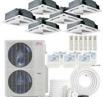 6 Zone Ceiling Cassette Mini Split AC & Heat | Ceiling Mount ...