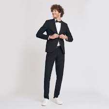 84% laine vierge tissée, 16% mohair tissé détail: Pantalon De Costume Extra Slim Noir Jules
