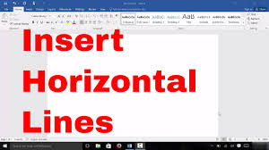 A horizontal line is any line normal to a vertical line. How To Insert Horizontal Lines In Microsoft Word Easy Tutorial Youtube