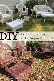 Diy Upcycled Curbside Treasure Turned To Beautiful Porch Decor Learn Wicker Furni Resin Wicker Patio Furniture Wicker Furniture Repair Woven Outdoor Furniture
