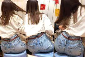 ピチピチジーンズヒップ158_超美尻！ムチムチデニム突き出すエロ美巨尻お姉さん♪