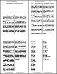 Texas Declaration Of Independence Student Handouts Declaration Of Independence Texas Revolution History Lesson Plans