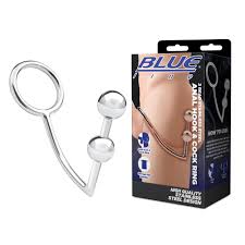 Blue Line 2 Bead Stainless Steel Anal Hook & Cock Ring (45mm) Sex Toy -  HotMovies