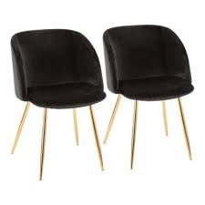 Furmax pre assembled modern style dining chair mid century modern dsw chair, shell lounge plastic chair for kitchen, dining, bedroom, living room side chairs set of 4(black). Modern Black Gold Dining Chairs Kitchen Dining Room Furniture The Home Depot