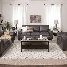Can you please help me what color cushions will look good on it. Sloane Sofa Loveseat In Charcoal Jerome S Furniture Living Room Leather Brown Couch Living Room Leather Couch Living Room Decor
