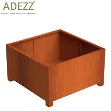 We do not manufacture corten planter boxes. Adezz Corten Steel Andes Low Square Planter With Legs 9 Sizes Riverhill Garden Supplies