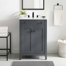 For bathrooms really limited on space, we carry a variety of corner bathroom vanities to choose from. Modway Nantucket 24 Inch Bathroom Vanity With Ceramic Top