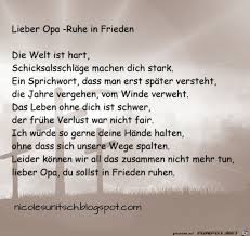 Gedichte Von Nicole Sunitsch Autorin Lieber Opa Ruhe In