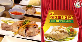 The chicken rice shop serves traditionally prepared steamed, roasted, honey barbecued and soy sauce chicken as its signature products. Rm1 80 Promotion At The Chicken Rice Shop On Every 18th Of The Month