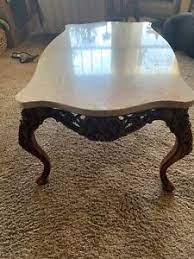 Tintern coffee table white & antique brass perfect geometry. Antique Marble Top Coffee Table Ebay