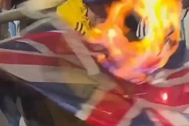 Argentina fans burn Union Jack ahead of England World Cup semifinal - Yahoo Sports