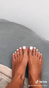 Pin By Kristina Stevanovic On Dolled Up Video White Nails Toe Nails Duck Feet Nails