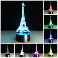 These fun eiffel tower lamps let you take a mini vacation in the comfort of your own room. 3d Illusion Eiffel Tower Bedroom Night Color Change Desk Table Led Light Lamp Lamps Lighting Ceiling Fans Night Lights