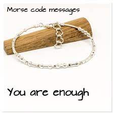 You Are Enough Morse Code Bracelet Hidden Message Jewellery Etsy