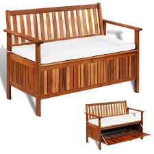 Banc De Rangement Pouf Coffre De Rangement De Jardin Bois D Acacia Solide 120x63x84 Cm Achat Vente Banc Cdiscount