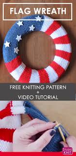 Collection of knitted models, descriptions, patterns, charts. Patriotic Wreath Knitting Pattern Studio Knit