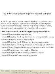 Top 8 Electrical Project Engineer Resume Samples