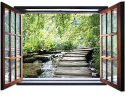 Fototapete 2077 Vez4xl Vlies Fenster Mit Bach 201 X 145 Cm Bei Hornbach Kaufen Fototapete Falsche Fenster Tapeten