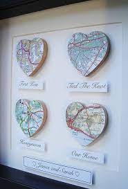 Personalised Map Hearts Story Picture Wedding Gift Map Crafts Personalized Map Heart Map