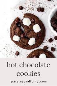 Hot Chocolate Cookies Parsley And Icing Hot Chocolate Cookies Recipe Hot Chocolate Cookies Chocolate Cookies Homemade Cookies