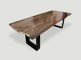 Adrano table lamp in silver with natural shade | arhaus. Petrified Wood Dining Table Top
