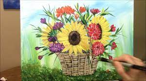 Rose in basket oil painting wholesale price list we are glad to get your calls to discuss the price in you can also choose from abstract, realist, and modern flower basket paintings, as well as from digital printing, uv printing, and letterpress printing. How To Paint A Basket Of Harvest Flowers In Acrylic Part 3 Of 3 Youtube