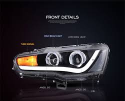 For Lancer Ex Led Angel Eye Car Xenon Headlights Vland Lancerexheadlamp Lancerexheadlamps Lancerexcarlamp L Led Headlights Headlight Assembly Led Headlamp