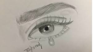 How to draw, shade a realistic eye with teardrop | step by step drawing tutorial. Sad Crying Eyes Drawings Easy Novocom Top