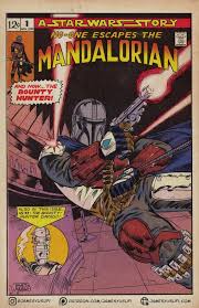 The Mandalorian As A Pulpy Comic Book Cover Starwars Star Wars Comics Comic Book Covers Comic Book Artwork