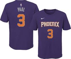 This piece boasts vibrant phoenix suns and chris paul … Nike Youth Phoenix Suns Chris Paul 3 Purple Cotton T Shirt Dick S Sporting Goods