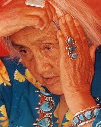 Ventage Acoma Pueblo small pot by renowned artist Lucy M. Lewis  (1890/8-1992). It is unknown exactly what year Lucy was born in Sky City,  New Mexico. She began making Pottery at the