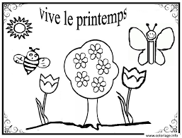 Coloriage grenouille pour maternelle 20 grenouille. Coloriage Vive Le Printemps Maternelle Simple Dessin Printemps A Imprimer