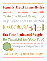 Table Manners For Kids And A Meal Time Rules Printable