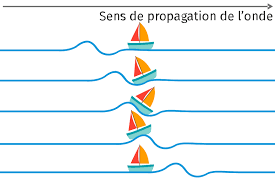 Une onde stationnaire (en bleu) oscille entre des nœuds fixes. Cours Lelivrescolaire Fr