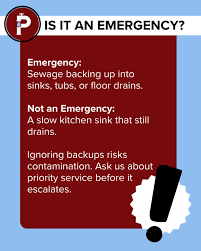 🚨 Emergency vs. Not Emergency: Clogged Drain Emergency: Sewage backing up into sinks, tubs, or floor drains. Not an Emergency: A slow kitchen sink that still drains. ⚠️ Ignoring backups risks contamination.
