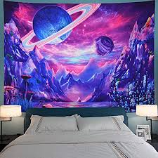 Amazon Com Galaxy Tapestry Trippy Planet Tapestry Psychedelic Cactus Wall Tapestry Mysterious Space Tapestry Magic Starry Stars Wall Hanging For Bedroom W59 H51 Everything Else