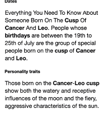 However, to be sure, you'll need to calculate your timed birth chart. Cusp Of Oscillation