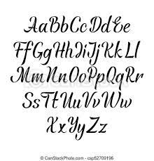 Text designs in a brush style always look funky, casual and relaxed. Handwritten Vector Aphabet Hand Drawn Lettering Font Brush Script Calligraphy Cursive Type Handwritten Vector Aphabet Canstock