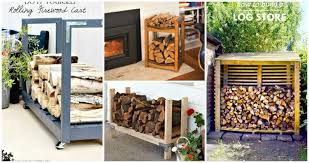 The wood is easy to stain, paint or decoupage. Firewood Storage Ideas Diy Off 51