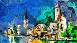 It's also fun for all ages! Art Painting Painting Art Church River Town Modern Art Acrylic Paint Hd Wallpaper Wallpaperbetter
