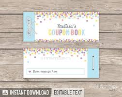 Coupon Book Personalized Birthday Coupon Book Printable Etsy Printable Coupon Book Coupon Book Birthday Coupons