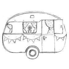 Dream Caravan Sketch Camper Drawing Camper Art Vintage Camper