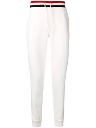 Moncler French Flag Cotton Jersey Sweatpants In 034 White Modesens