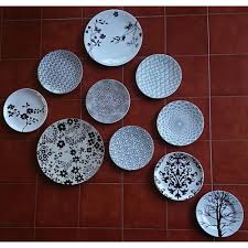 Jual Piring Keramik Hias Warna Hitam Putih Hiasan Dinding Walldecor Kota Tangerang Selatan Daxen Store Tokopedia