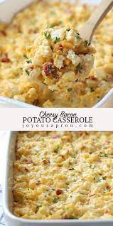 Cheesy Bacon Potato Casserole Easy The Best Joyous Apron Recipe Cheesy Bacon Potatoes Bacon Potato Casserole Potato Breakfast Recipes