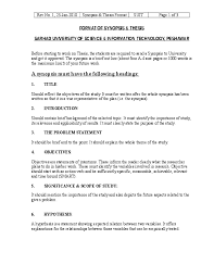 Or for a specific research project. Doc Format Of Synopsis Thesis James Carter Academia Edu