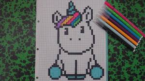 Coloriage et illustration d'une licorne réaliste en pixel art. Pixel Art Licorne Kawaii Template In Description Youtube