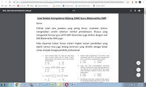 Dapat disimpulkan bahwa pemerintah tidak bersifat absolutisme. Contoh Soal Tes Pppk Matematika Smp Pdf Dan Kunci Jawaban Antapedia Com